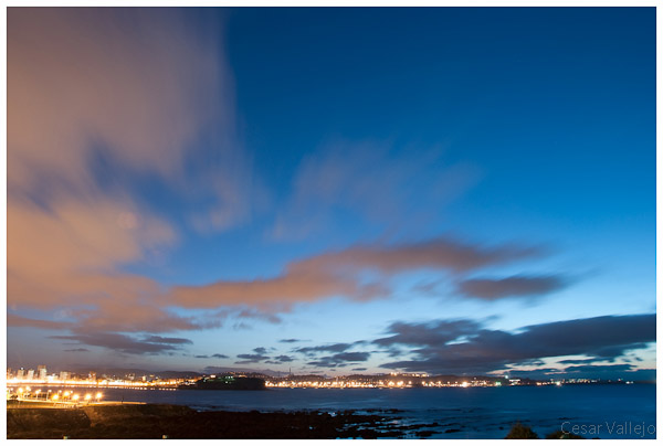 Nubes y viento tras la puesta de sol